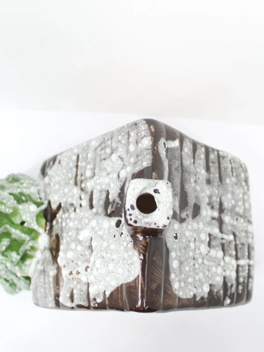Christmas Inspirations Trim N Glo Ceramic Cabin House & Tree Only Vintage As-Is